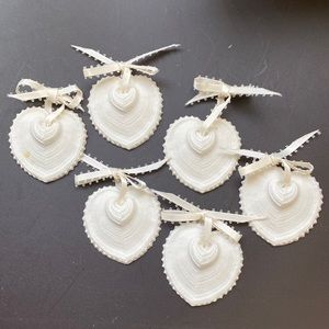 Set of 6 Clay Heart Ornaments